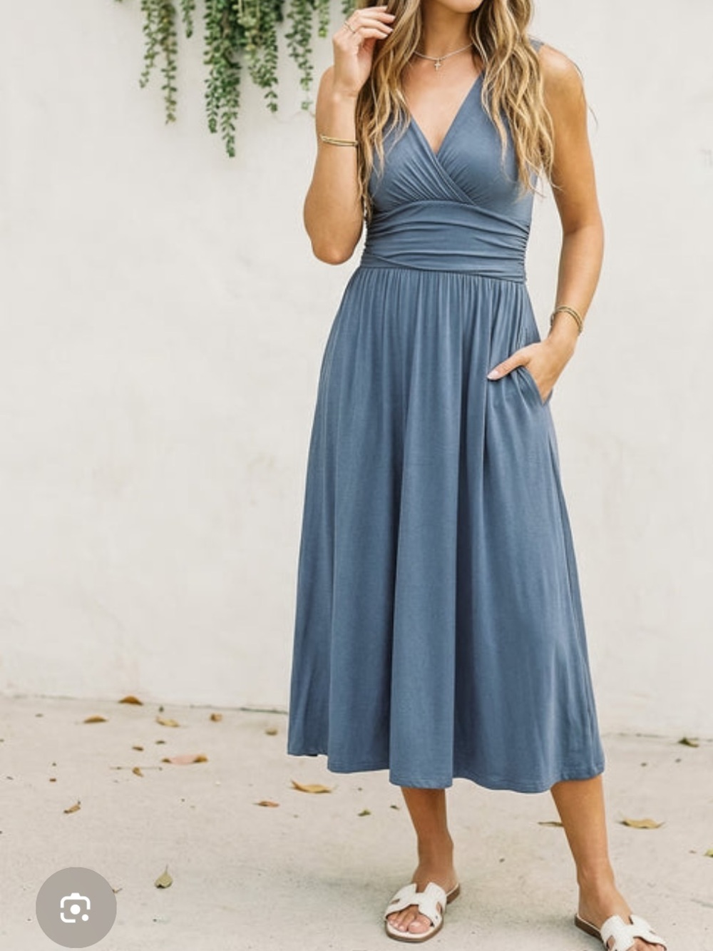 Sozy Giulia Midi Dress – Blue | Size Small | Brand New